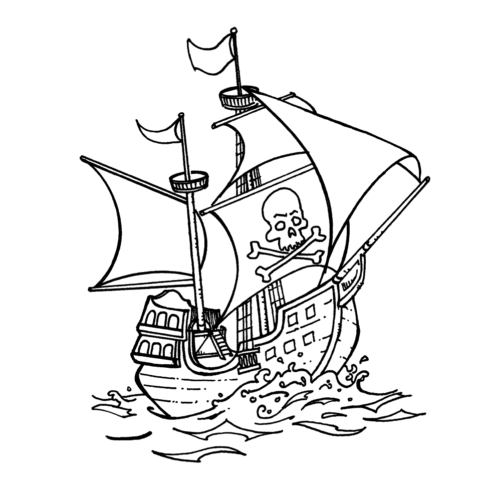 Plansa de colorat cu Pirati 52 48
